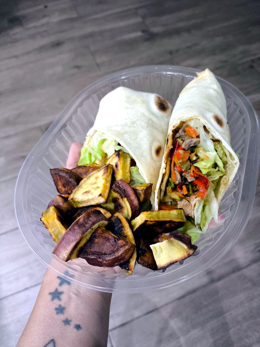 Wrap con vegetales y batatas
